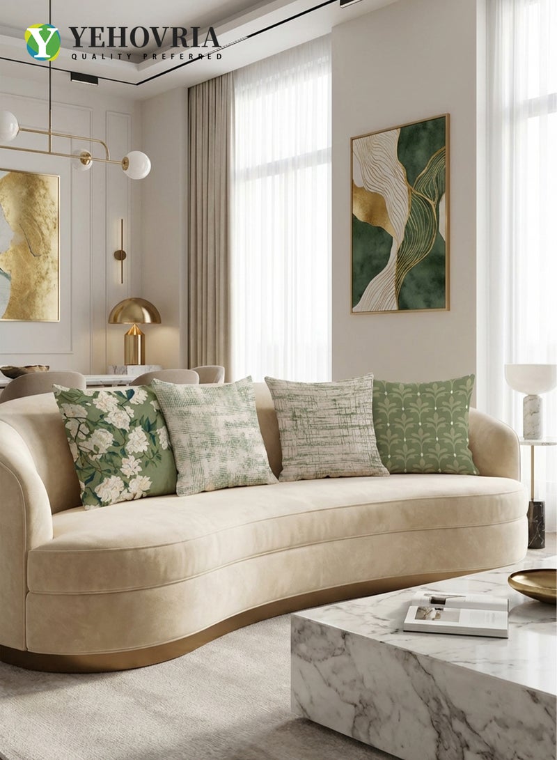 YEHOVRIA Pillow Covers Set of 4, Throw Pillow Cover, Decorative Nature Plant Cushion Covers 45cm x 45cm,For Living Room Sofa Couch Bed Pillowcases 18x18 inches（Double sided pattern） - Image 4