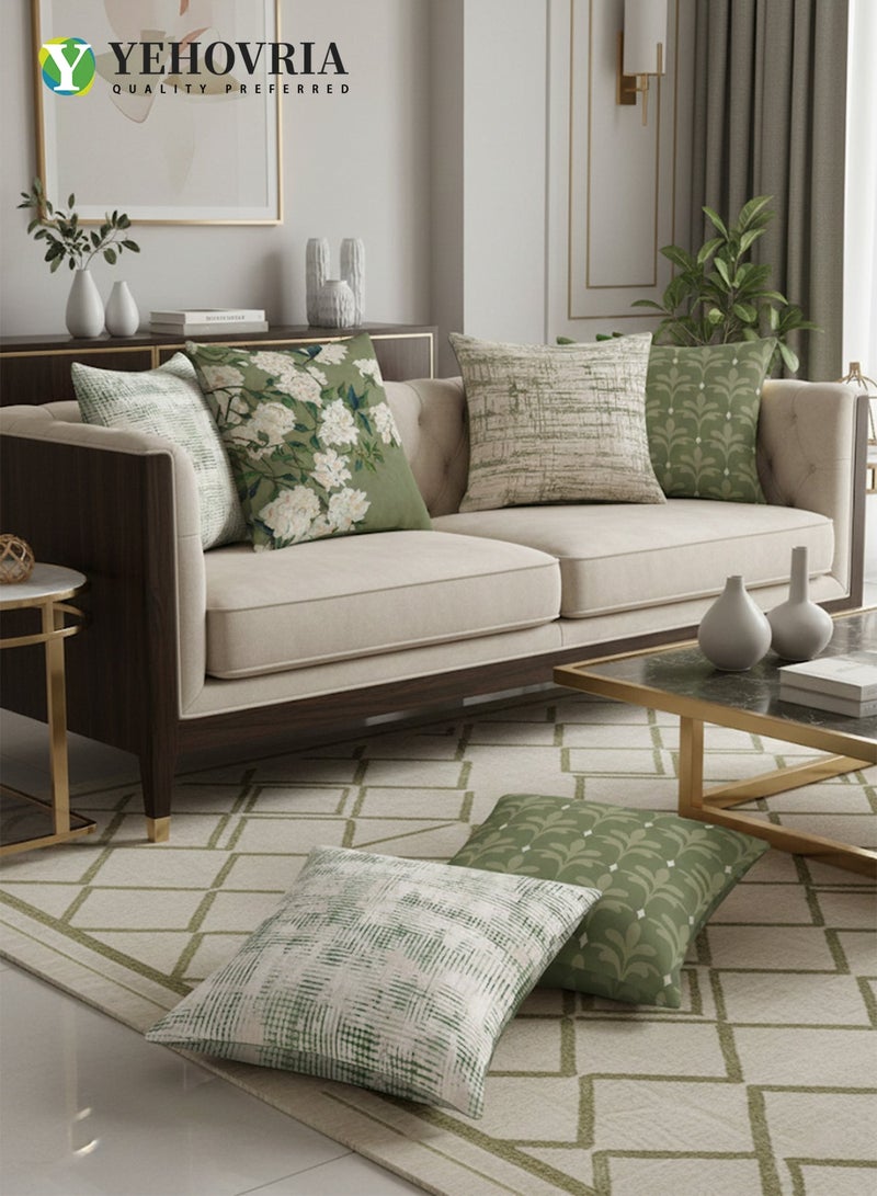 YEHOVRIA Pillow Covers Set of 4, Throw Pillow Cover, Decorative Nature Plant Cushion Covers 45cm x 45cm,For Living Room Sofa Couch Bed Pillowcases 18x18 inches（Double sided pattern） - Image 2