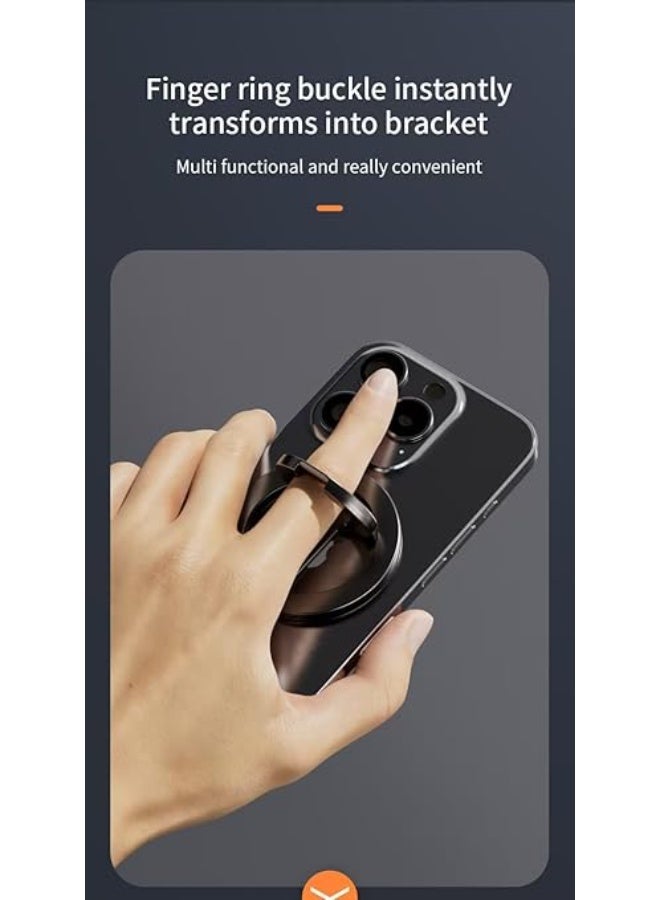 general Magnetic Phone Ring Holder Kickstand – Double-Sided MagSafe Compatible Finger Ring Grip, 360° Rotation Adjustable Phone Stand, Magnetic Suction Bracket for Phones & Magnetic Cases (Black) - Image 4