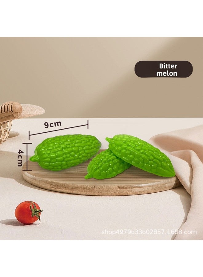 High-end Simulation Children's Play Fruit And Vegetable Chiche Toys Fruit Kitchen Food Toys Bulk Wholesale-Color:28# High-end Bitter Melon