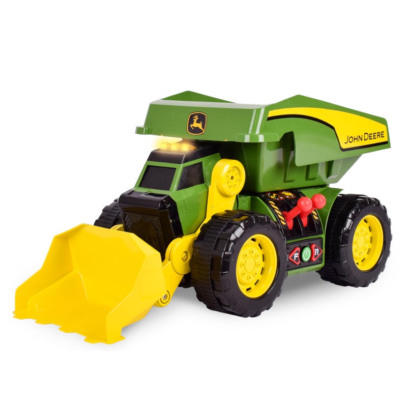 John Deere 18 Motorized Dig Rig 2in1 Toy Dump Truck Front Loader with Realistic Lights Sounds Dual Joystick Kids 3 - Image 2