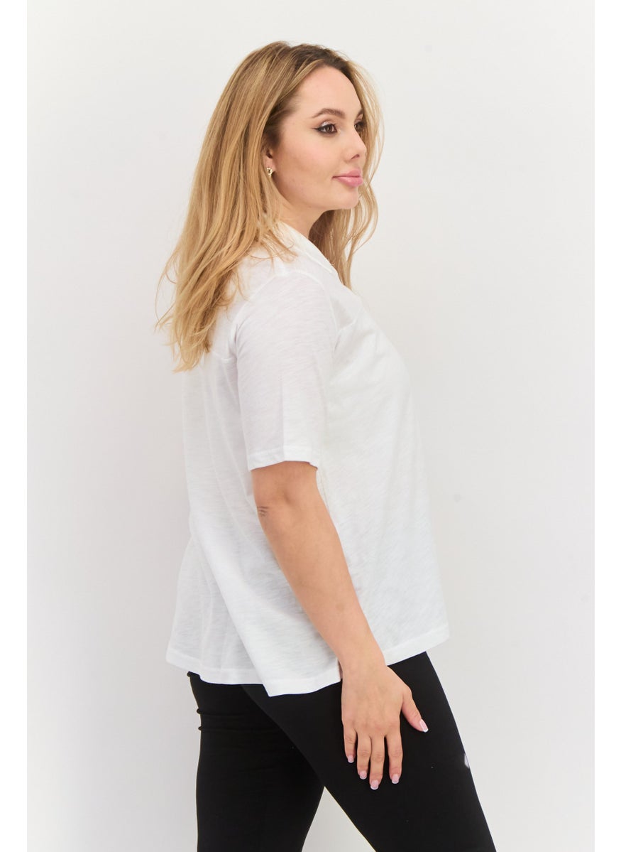 PUMA Women Regular Fit Short Sleeve Outdoor Top, White  - Image 3