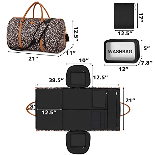 TIBES Garment Bag for Travel Convertible Carry On Garment Bag Large Travel Duffel Bags for Women 2 in 1 Hanging Suitcase Suit Travel Bags for Women & Men 3pcs Set - Image 5