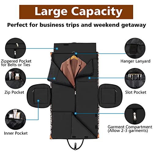 TIBES Garment Bag for Travel Convertible Carry On Garment Bag Large Travel Duffel Bags for Women 2 in 1 Hanging Suitcase Suit Travel Bags for Women & Men 3pcs Set - Image 4