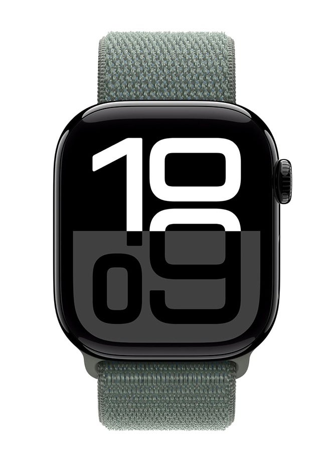 بازار سوار ساعة Apple Watch الرياضي المصنوع من النايلون لساعات Ultra 2/Series 10/9/8/7/SE بمقاس 42-49 مم - سوار منسوج قابل للتعديل ومضاد للتعرق وجيد التهوية للرجال والنساء، مريح وسريع الجفاف للارتداء في صالة الألعاب الرياضية والارتداء اليومي (أخضر حكيم) - Image 3