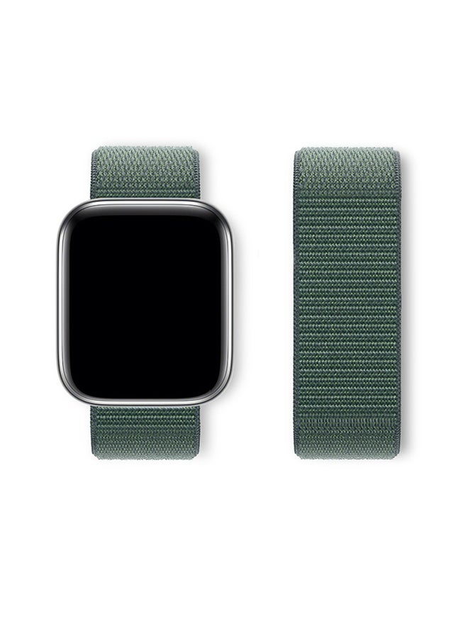 بازار سوار ساعة Apple Watch الرياضي المصنوع من النايلون لساعات Ultra 2/Series 10/9/8/7/SE بمقاس 42-49 مم - سوار منسوج قابل للتعديل ومضاد للتعرق وجيد التهوية للرجال والنساء، مريح وسريع الجفاف للارتداء في صالة الألعاب الرياضية والارتداء اليومي (أخضر حكيم) - Image 4