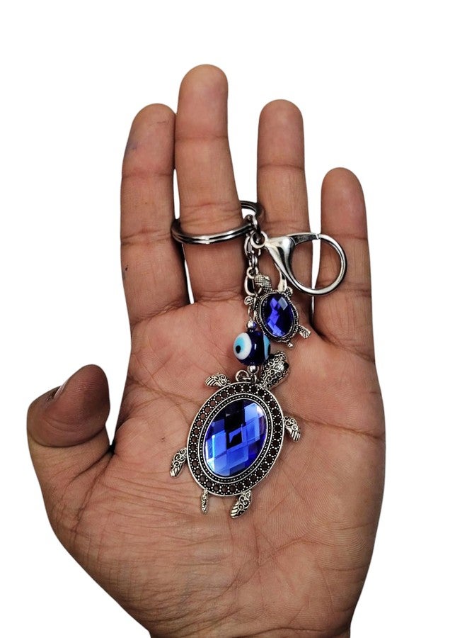 Definite Evil Eye Nazarbattu Key Chain for Goodluck Guardian Protection Shields Negative Energy by Hanging in Handbags Bike Scooty Keychain (2 Turtle with Evileye) - Image 3