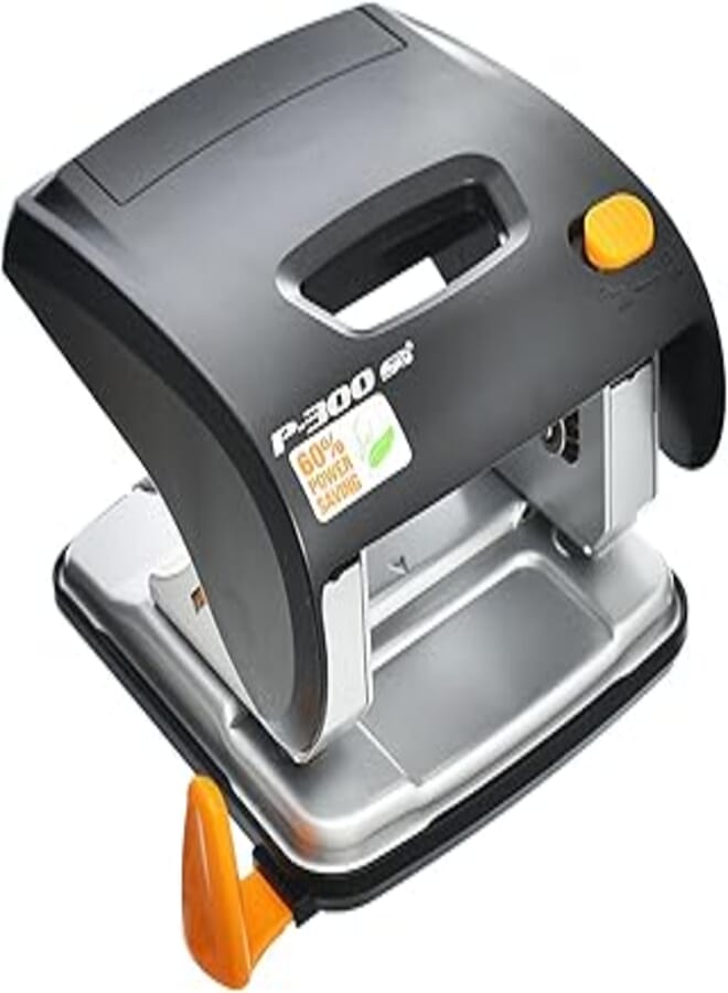 STD P-300 High Quality Heavy Metal Punch With Locker 2 Holes Punch Capcity 25 Sheets For Office, Student - Black