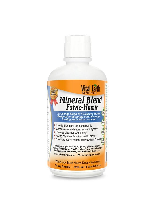 Vital Earth Minerals Fulvic Humic Mineral Blend Vegan Liquid Ionic Trace Minerals Multimineral Supplement Fulvic Acid Trace Mineral Drops Fulvic Minerals Mineral Supplements 32 Fl Oz  - Image 1
