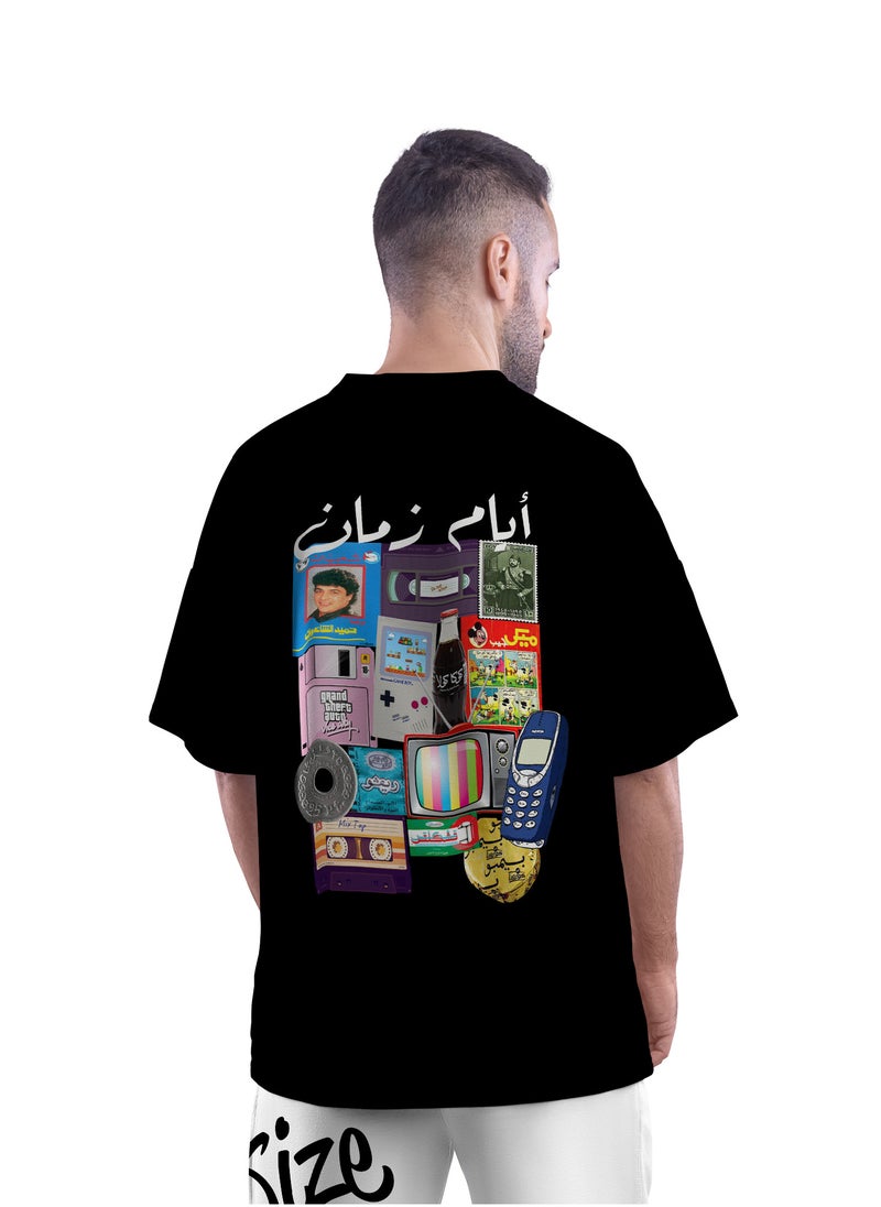 برنت ان جو - تيشرت اوفر سايز قطن رجالى او حريمي | تيشرت ايام زمان - Image 1