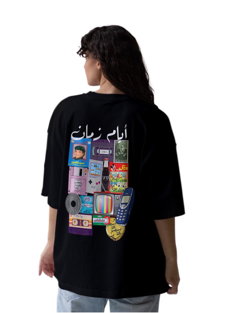 برنت ان جو - تيشرت اوفر سايز قطن رجالى او حريمي | تيشرت ايام زمان - Image 1