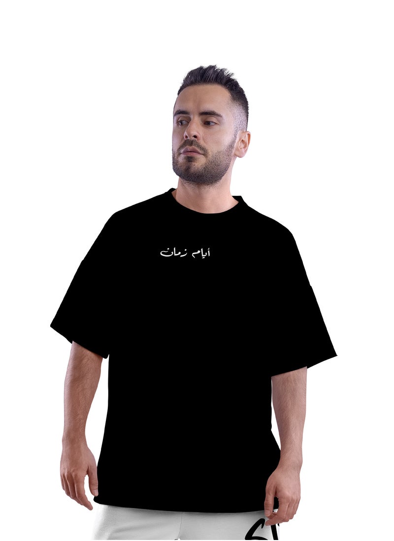 برنت ان جو - تيشرت اوفر سايز قطن رجالى او حريمي | تيشرت ايام زمان - Image 1