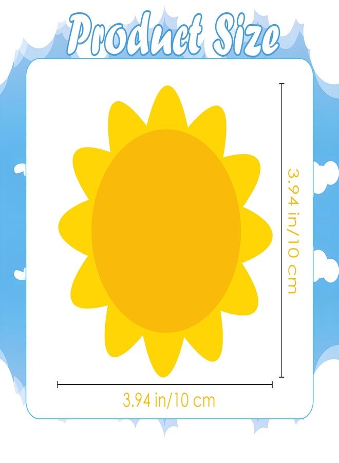 Well Tile 100Pcs Sun Cutouts Cardboard Gold Sun Shape Bulletin Board Decor 4 Inch- Blank Sunshine Paper Shape Creative Supply Die Cut with Glue Points for Classroom Office Home Decor - Image 5