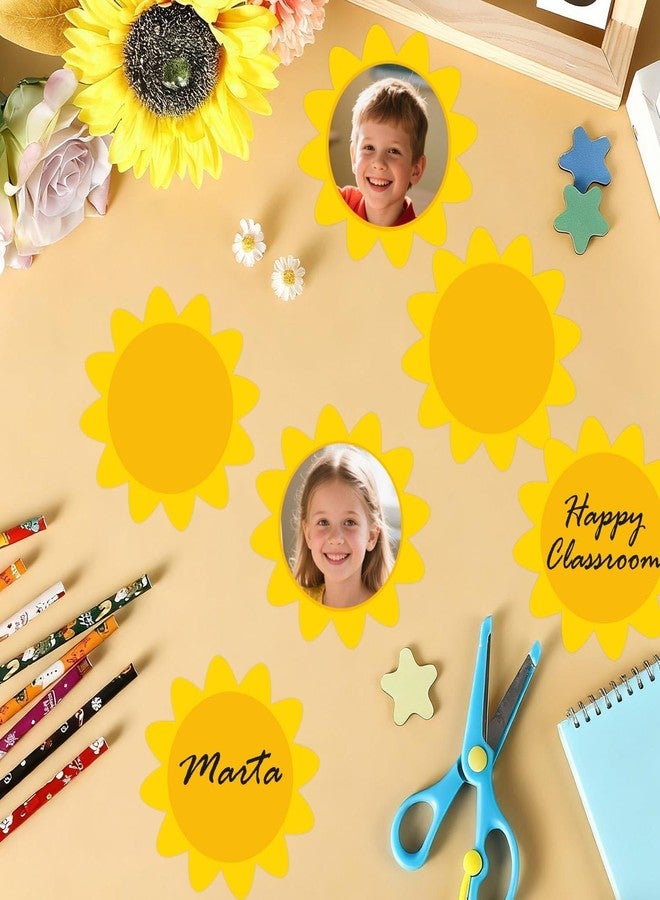 Well Tile 100Pcs Sun Cutouts Cardboard Gold Sun Shape Bulletin Board Decor 4 Inch- Blank Sunshine Paper Shape Creative Supply Die Cut with Glue Points for Classroom Office Home Decor - Image 4