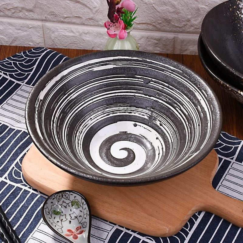 Cerficer 32 OZ Japanese Ramen Bowls Set of 2 Ceramic Noodle Bowls for Soup Cereal Pho BSB - Image 3