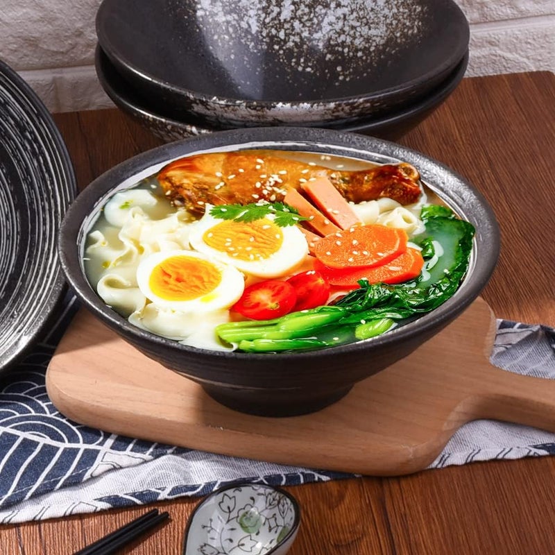Cerficer 32 OZ Japanese Ramen Bowls Set of 2 Ceramic Noodle Bowls for Soup Cereal Pho BSB - Image 2