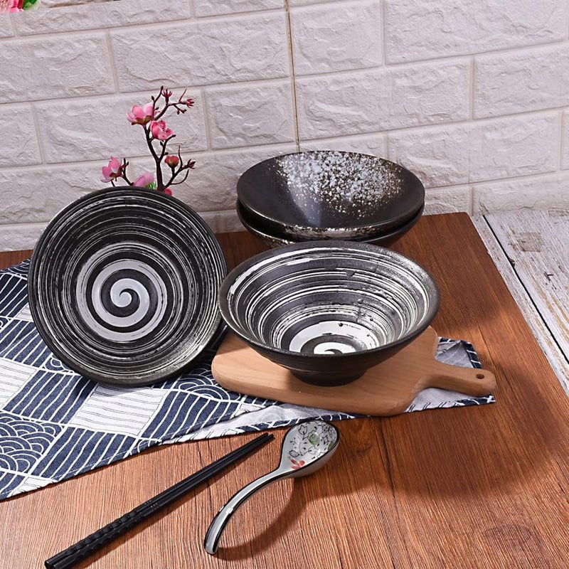 Cerficer 32 OZ Japanese Ramen Bowls Set of 2 Ceramic Noodle Bowls for Soup Cereal Pho BSB - Image 4