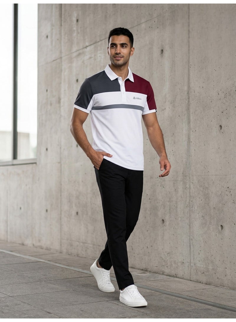 Hikes Premium Polo T-Shirt , Stretch Fit, Breathable & Stylish , Everyday Smart Casual Wear - Image 3