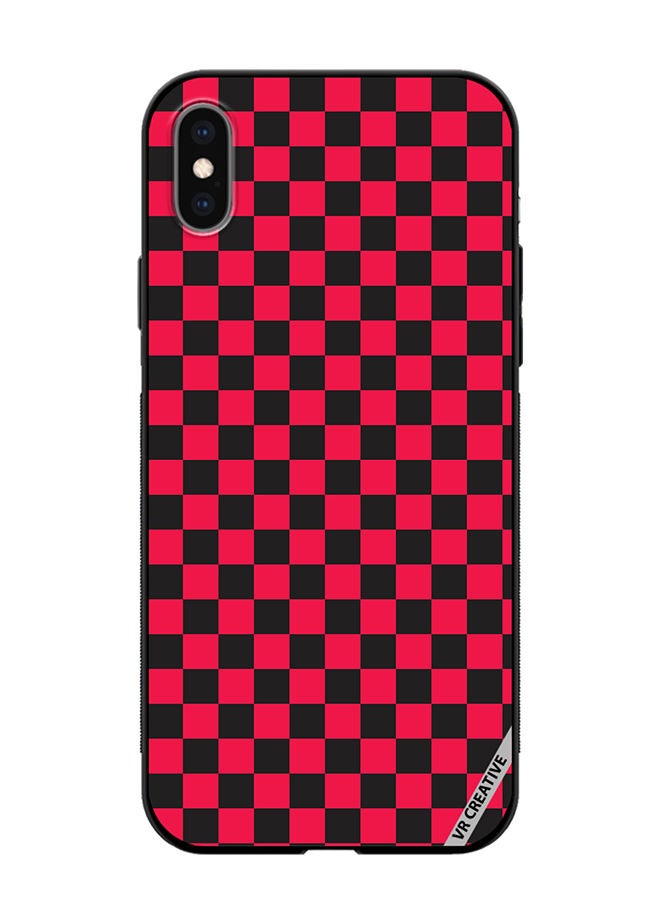 VR CREATIVE Protective Case Cover For Apple iPhone X/XS Checkerboard Vector Seamless Pattern Design Multicolour - Image 1