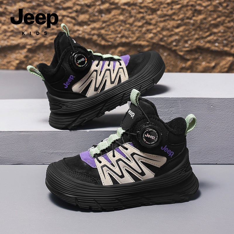 Jee/P Children'S Shoes Fleece-Lined Cotton Shoes Help Boys 6-12 Outdoor Warm Sneaker Girls School Season Joker - Image 2