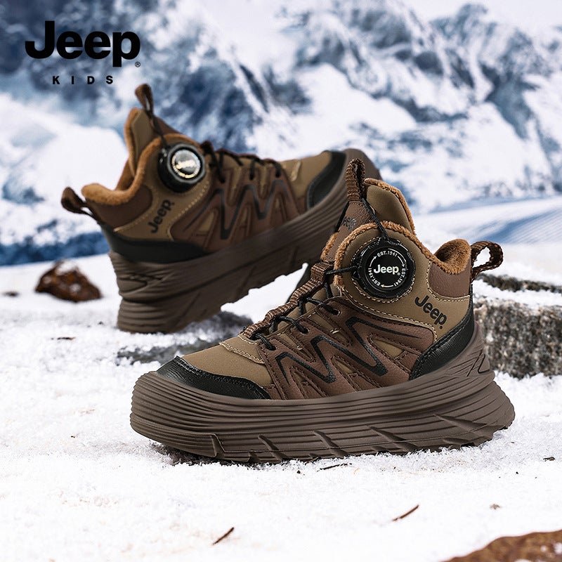 Jee/P Children'S Shoes Fleece-Lined Cotton Shoes Help Boys 6-12 Outdoor Warm Sneaker Girls School Season Joker - Image 4
