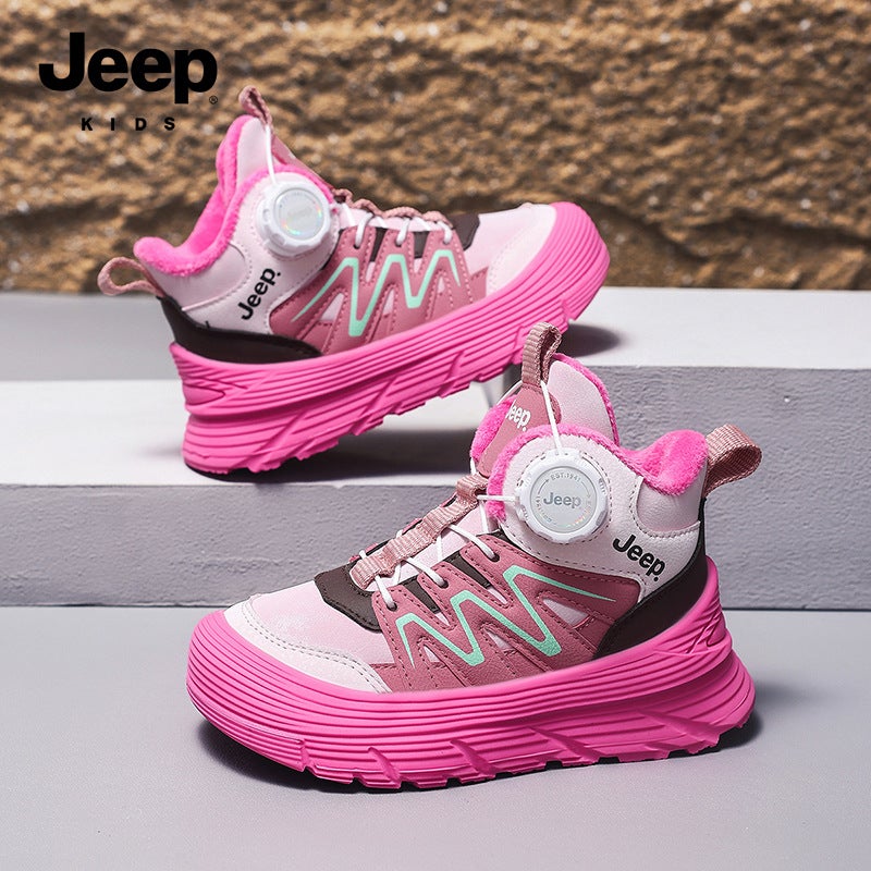 Jee/P Children'S Shoes Fleece-Lined Cotton Shoes Help Boys 6-12 Outdoor Warm Sneaker Girls School Season Joker - Image 5