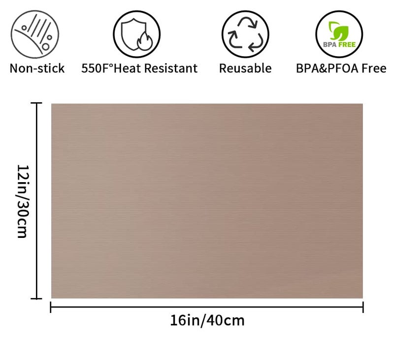 VCHOMY Teflon Sheets for Heat Press,Non-stick Reusable PTFE Teflon Paper Sheet Roll for Cricut Sublimation Heat Transfer,HTV Iron On,Baking (3 Pack 12x16in) - Image 2