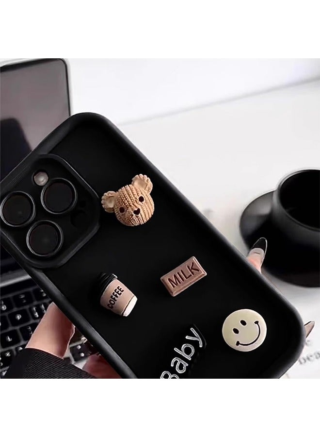 GIFT Case for iPhone 15 Pro Max Case,Coffee Bear 3D Cartoon Pattern Phone Case,Slim Case Compatible with iPhone 15 Pro Max,TPU material Anti-Scratch Shockproof Protective Phone Fashion Cover Women Girls - Image 3