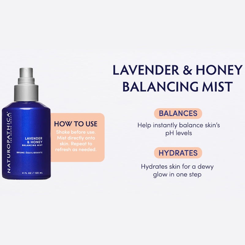 Naturopathica Lavender & Manuka Honey Balancing Mist, Facial Toner for Moisturizing, Calming and Balancing Skin, Facial Spray to Help Reduce Redness & Boost Hydration, 4 fl oz - Image 3