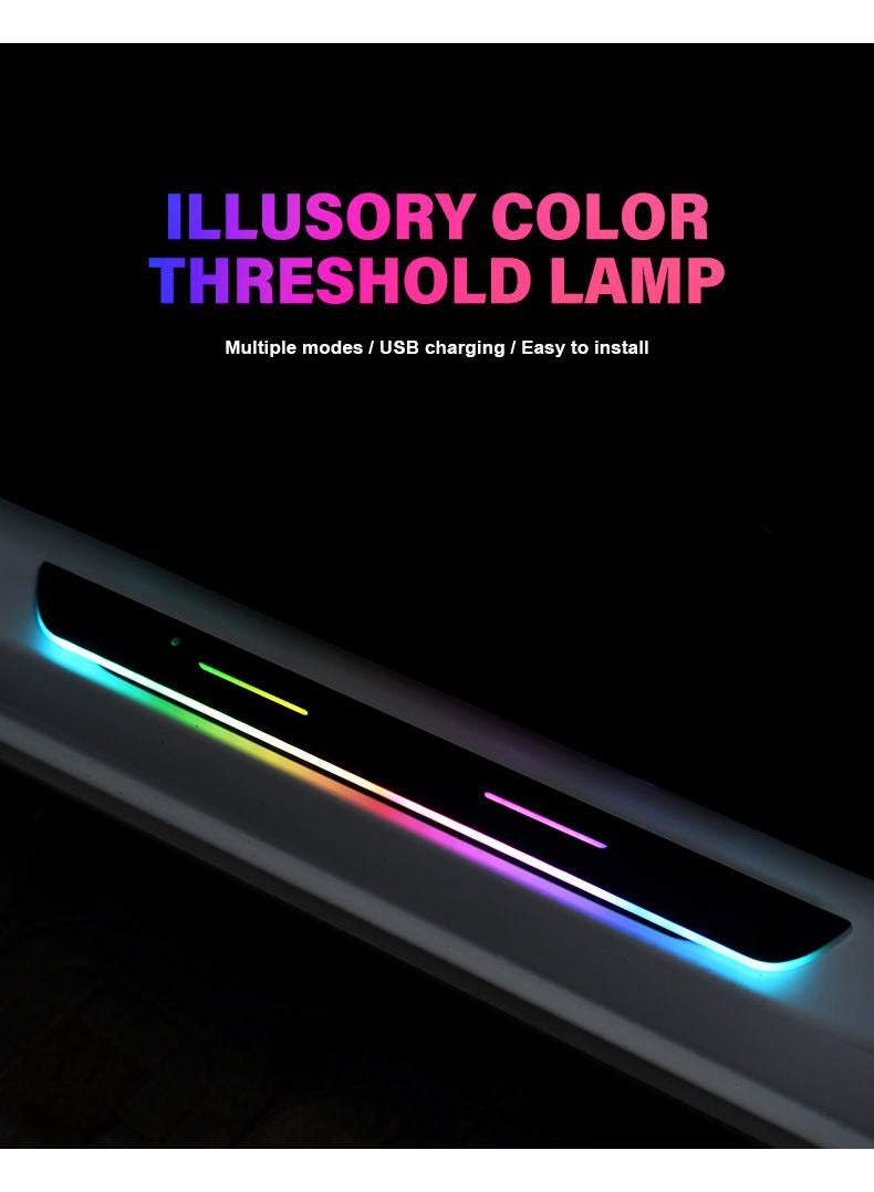 general 4 Pieces Led Car Door Volkswagen Logo Car Threshold Light Door Welcome Pedal Ambient Light Set - Image 5