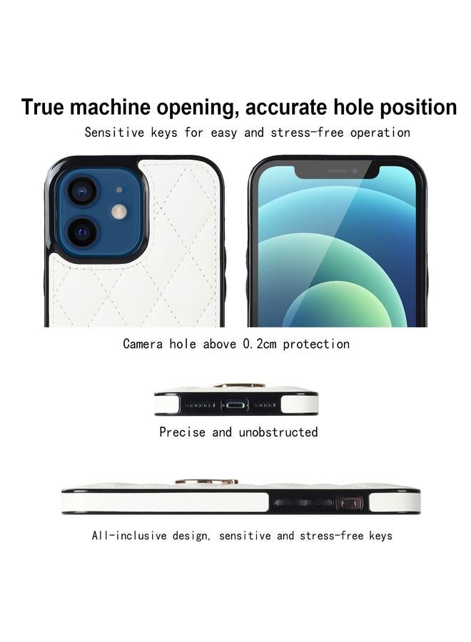Zaboon Case For iPhone 12 mini Rhombic PU Leather Phone Case with Ring Holder - Image 4