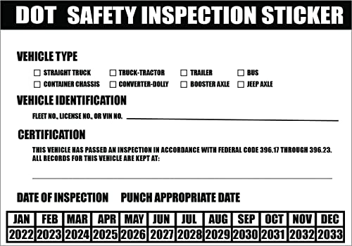 DOT Inspection Stickers 10 Pack