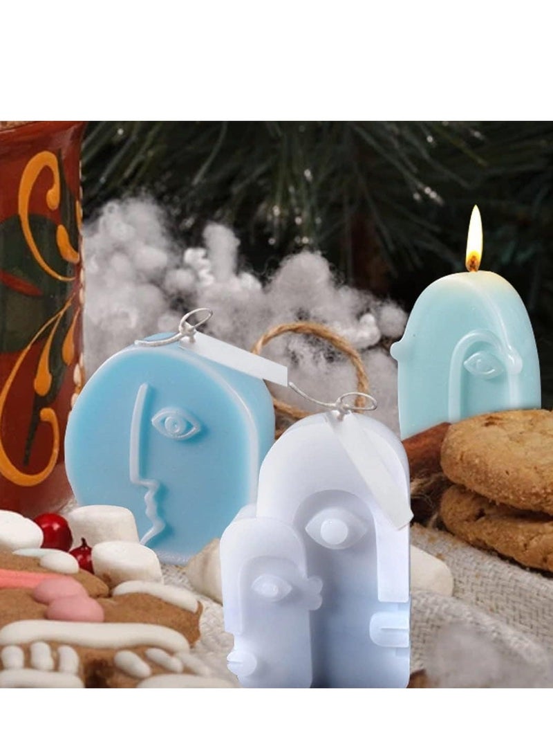 شو وو 4Pcs 3D Candle Mold, Silicone Abstract Molds for Making, Art Portrait Mold Handmade Soap Making/Resin Casting Home Decor - Image 4