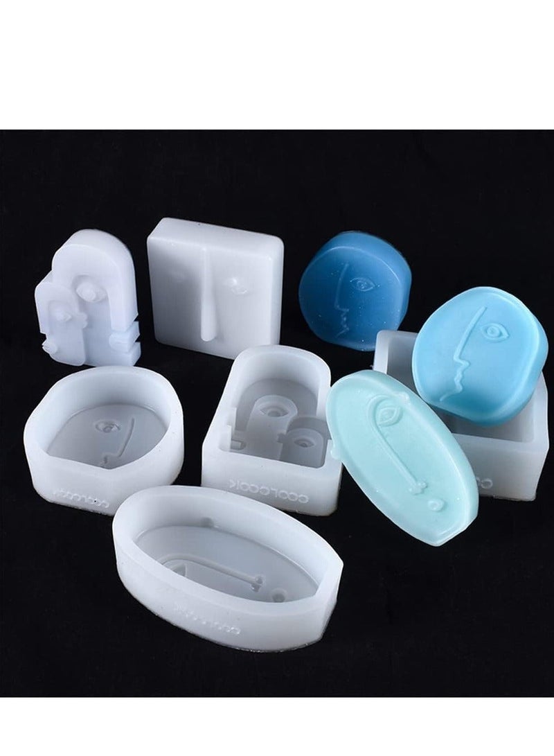 شو وو 4Pcs 3D Candle Mold, Silicone Abstract Molds for Making, Art Portrait Mold Handmade Soap Making/Resin Casting Home Decor - Image 5