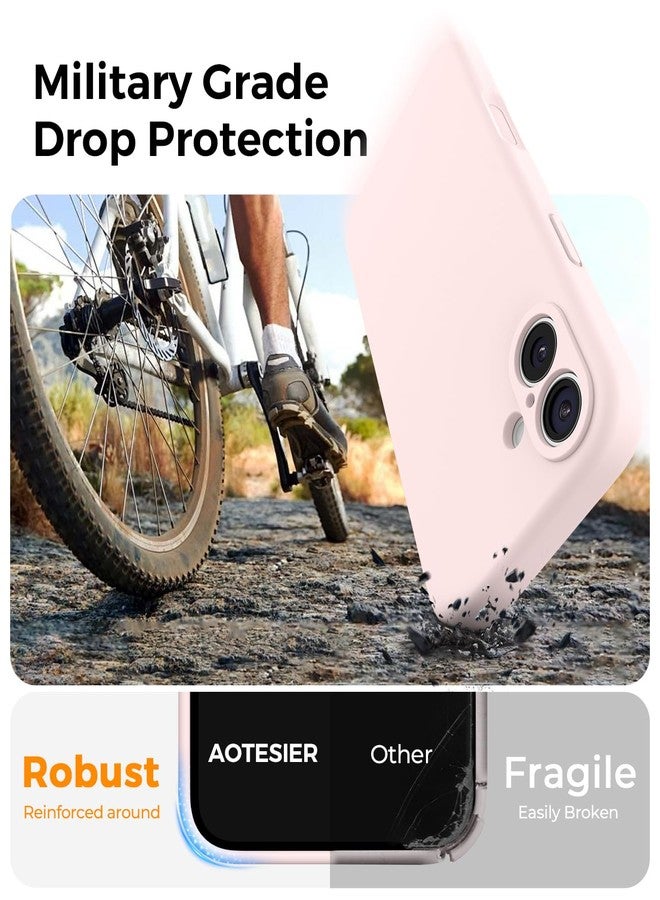 AOTESIER Magnetic for iPhone 16 Plus Case, [Compatible with MagSafe][Camera Protection], Food Grade Silicone Phone Case with [2 Screen Protectors], Anti-Scratch Protective Lining, Chalk Pink - Image 4
