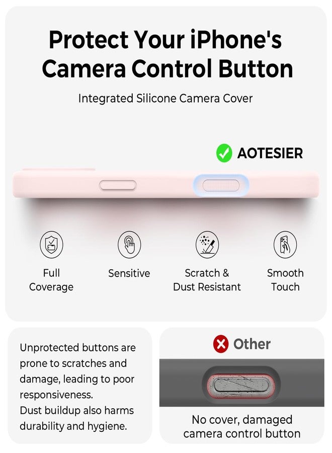 AOTESIER Magnetic for iPhone 16 Plus Case, [Compatible with MagSafe][Camera Protection], Food Grade Silicone Phone Case with [2 Screen Protectors], Anti-Scratch Protective Lining, Chalk Pink - Image 5
