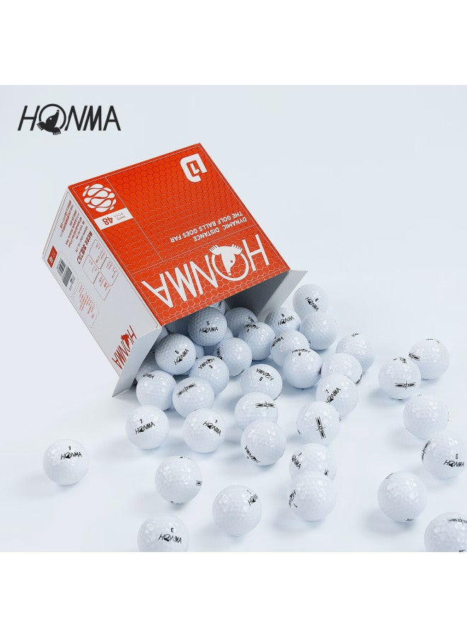 Honma D1 Practice Balls, Golf Balls, Two-layer White, Long-distance Practice Balls For Next Match, 48 Pieces/box