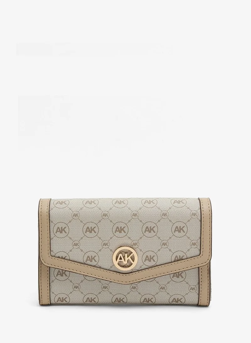 Anne Klein Monogram Patterned Flap Crossbody Bag