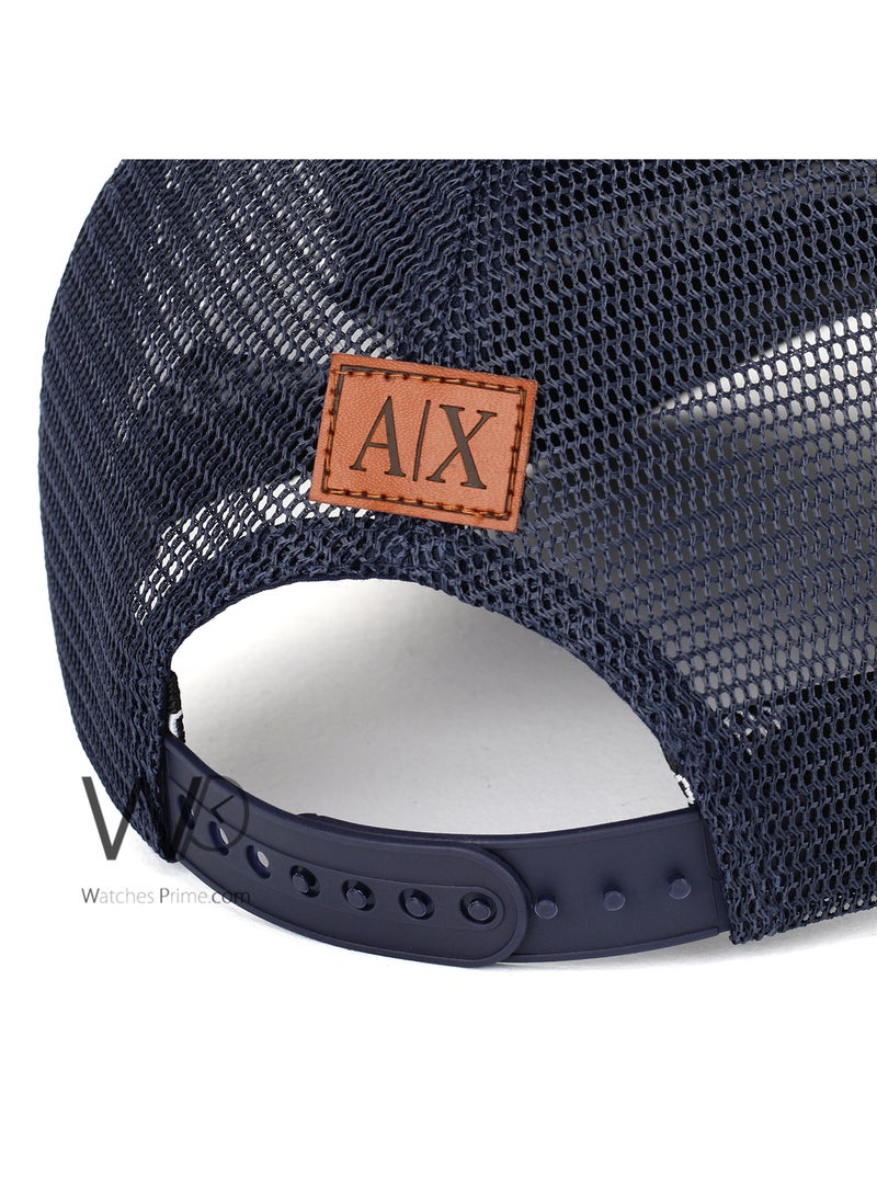 Armani Exchange Armani Exchange AX Trucker Mesh Cap Navy Blue Color Cotton Hat For Men  - Image 3