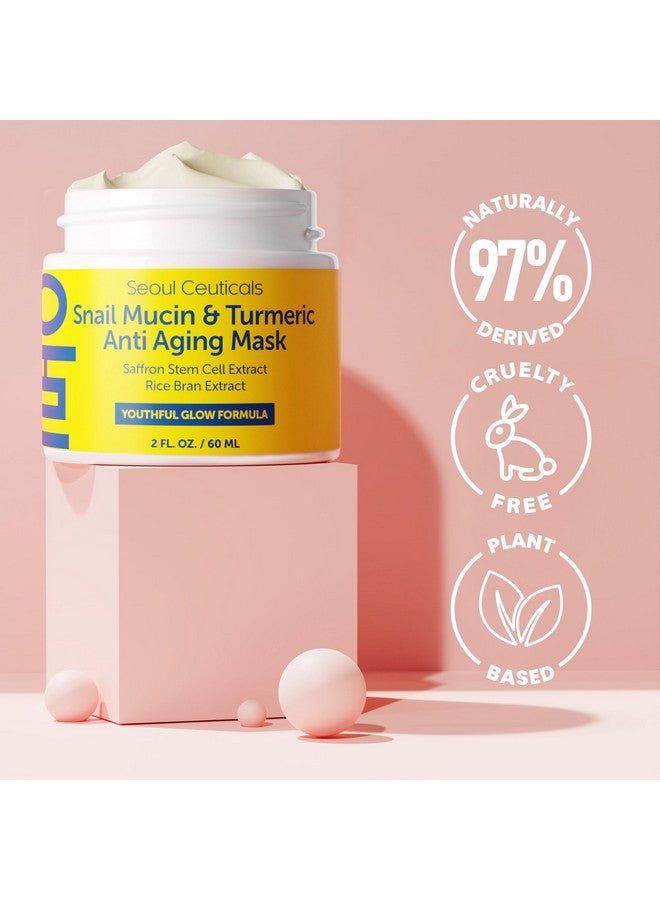 سول سوتيكالز قناع الوجه الكوري للعناية بالبشرة من سيولسيوتيكالز - قناع مخاط الحلزون والكركم للوجه - قناع مضاد للشيخوخة من كي بيوتي خالٍ من القسوة لبشرة صحية وشبابية، 2 أونصة - Image 5