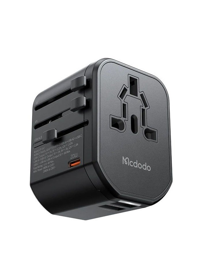 Mcdodo MCDODO CP-3471 Universal Travel Adapter Converter Overseas 20W Charger Plug USB And Type C PD FAST Charging  - Image 1