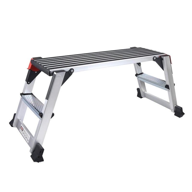 Aluminum Work Platform Large Size Step Stool Folding Portable Work Bench with NonSlip Mat Capacity 660 LBS Heavy Duty