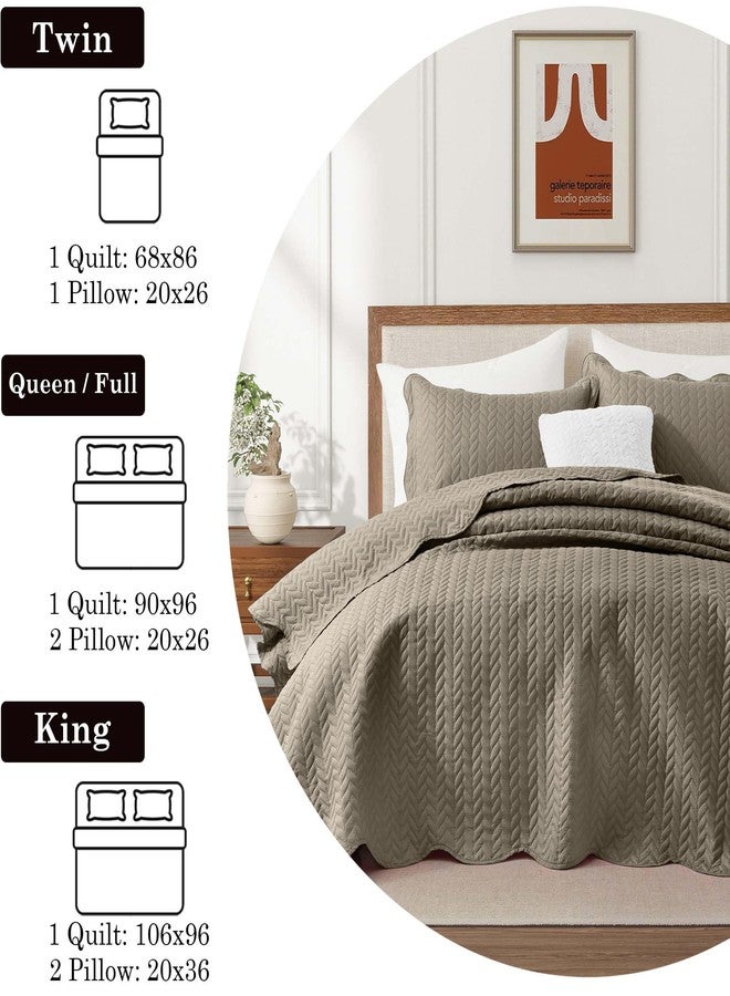 MOONLIGHT20015 Bedspreads Quilts Queen Size Bedding Set (90" x 96") - 2 Pillow Shams (20" x 26"+ 2") - All Season Lightweight Reversible 3 Pcs Microfiber Coverlet Set Embossed Quilt Bedspreads (Beige) - Image 4