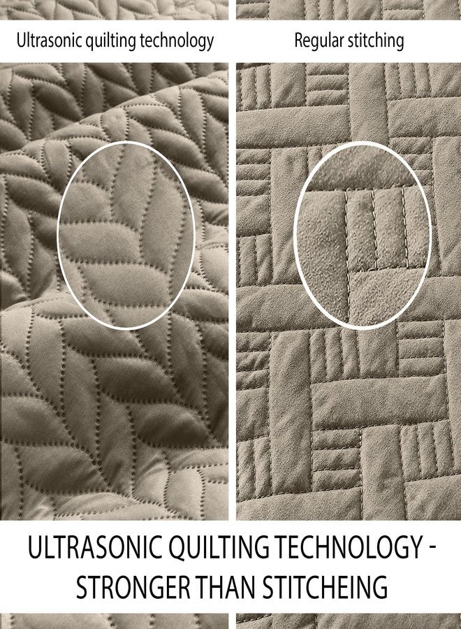 MOONLIGHT20015 Bedspreads Quilts Queen Size Bedding Set (90" x 96") - 2 Pillow Shams (20" x 26"+ 2") - All Season Lightweight Reversible 3 Pcs Microfiber Coverlet Set Embossed Quilt Bedspreads (Beige) - Image 5
