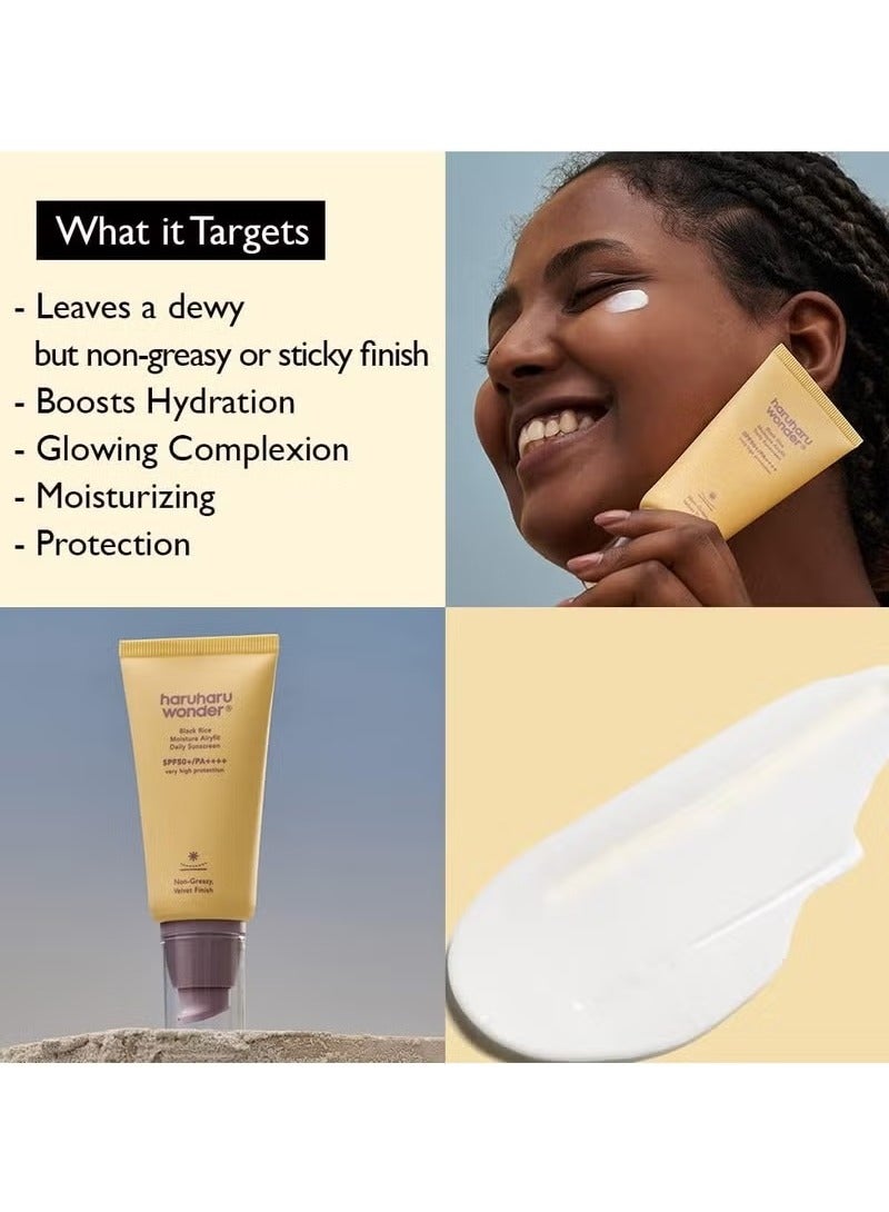 haruharu Wonder Black Rice Moisture Airyfit Sunscreen SPF50+ PA++++ – 50ml Korean Face Sunscreen – Lightweight, Hydrating & Non-Greasy Sunblock for All Skin Types – Wonder Rice UV Protection for Sensitive Skin - Image 5