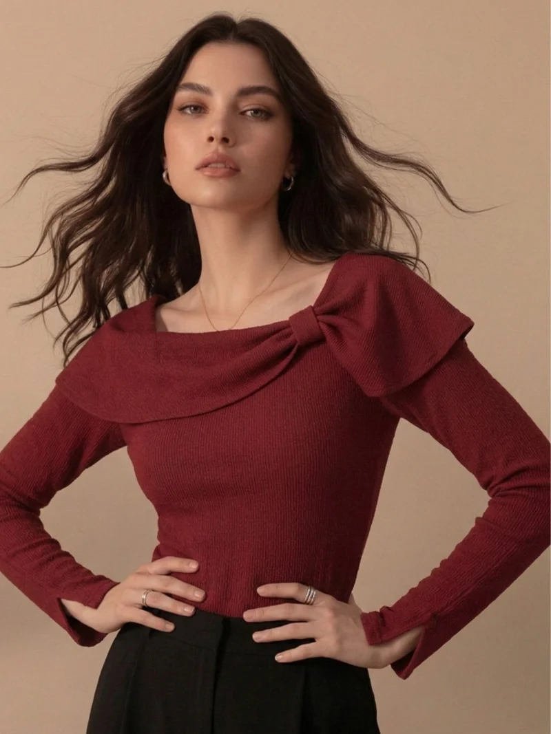 OUTZIDR Red Side Bow Top