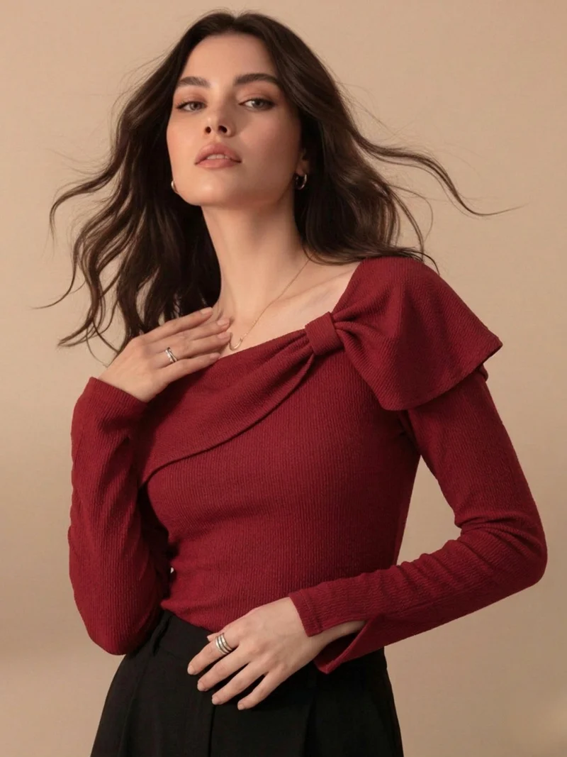 OUTZIDR Red Side Bow Top