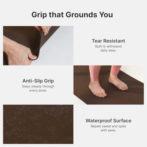 Cult Yoga Mat EVA 4mm with Carry Strap – Non-Slip, Lightweight, Cushioned & Sweat-Resistant Exercise Mat – Durable, Portable & Eco-Friendly Workout Mat for Yoga, Pilates, Home Gym & Fitness – Brown - Image 5