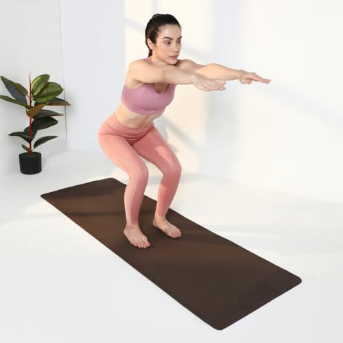 Cult Yoga Mat EVA 4mm with Carry Strap – Non-Slip, Lightweight, Cushioned & Sweat-Resistant Exercise Mat – Durable, Portable & Eco-Friendly Workout Mat for Yoga, Pilates, Home Gym & Fitness – Brown - Image 2