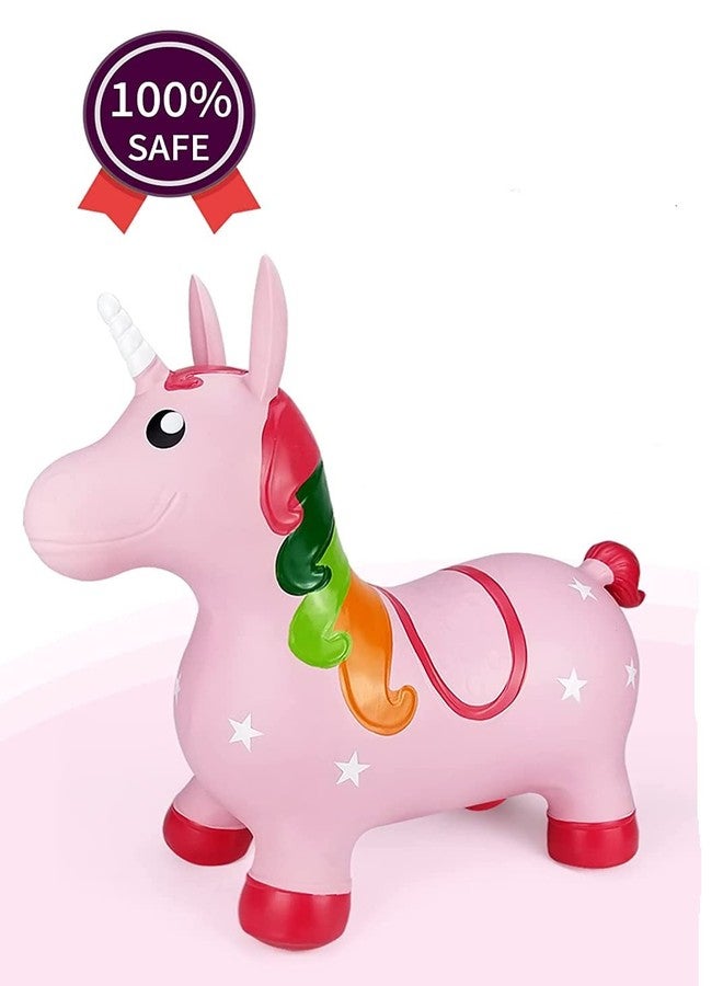 TECH LOGO ELECTRONICS Horse Hopper Inflatable Hopping Plush Covered with Pump Cloth Jumping and Riding Bouncing Animal Toy Indoor Outdoor Family Funny Game Multi Color for Boy Girl Little Children (Multi Colours) - Image 2